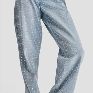 DKNY Studded Light Blue High Rise Women Jeans